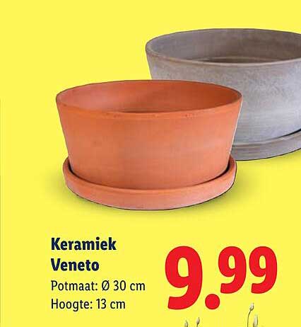 Keramiek Veneto Potmaat: Ø 30 cm Hoogte: 13 cm