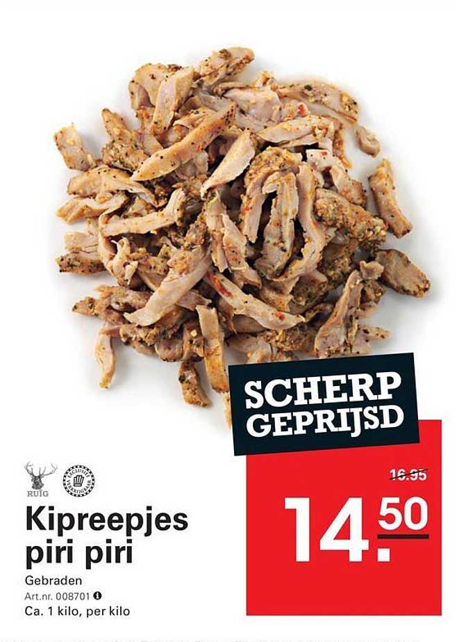 Kipreepjes piri piri Gebraden