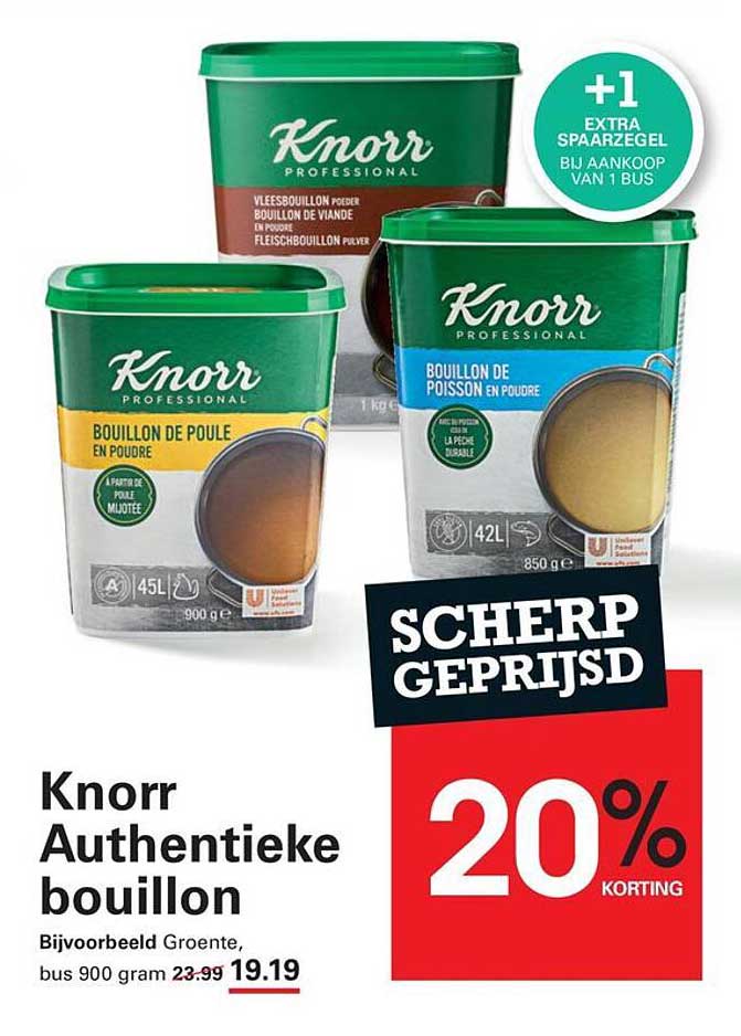 Knorr Authentieke bouillon 20% korting