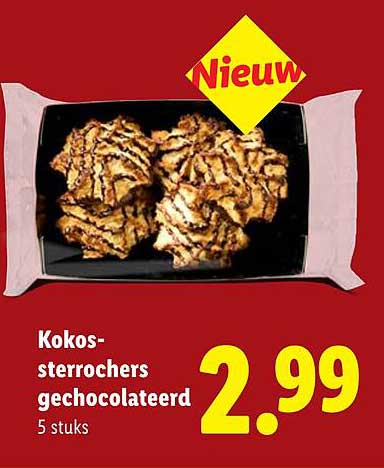 Kokos-sterrochers gechocolateerd