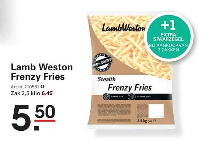 Lamb Weston Frenzy Fries +1 extra spaarzegel bij aankoop van 2 zakken