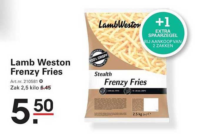 Lamb Weston Frenzy Fries +1 extra spaarzegel bij aankoop van 2 zakken