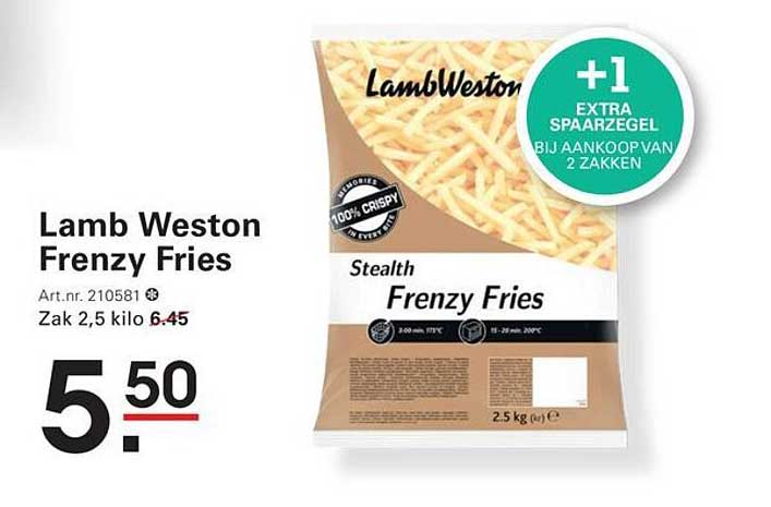 Lamb Weston Frenzy Fries +1 extra spaarzegel bij aankoop van 2 zakken
