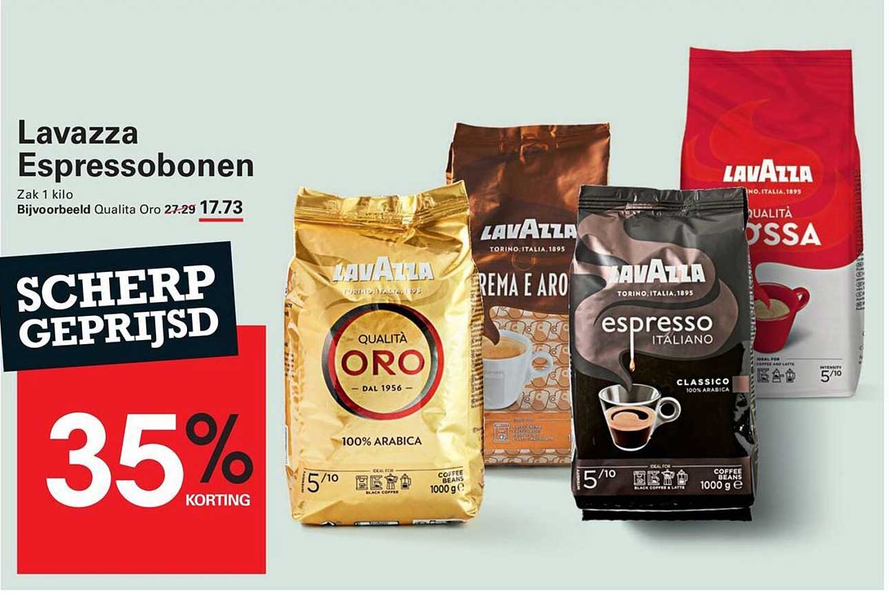 Lavazza Espressobonen 35% korting