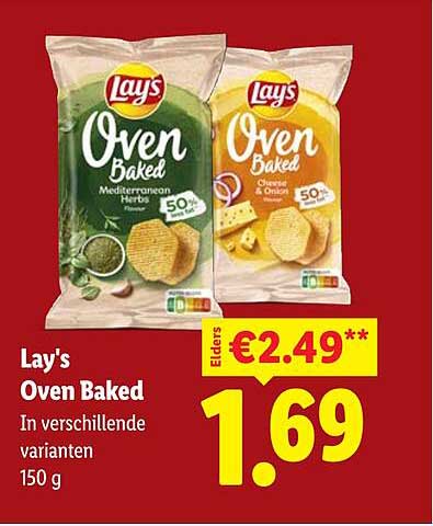 Lay's Oven Baked In verschillende varianten 150 g