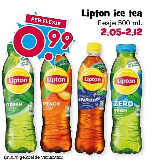 Lipton ice tea flesje 500 ml. 2e halve prijs