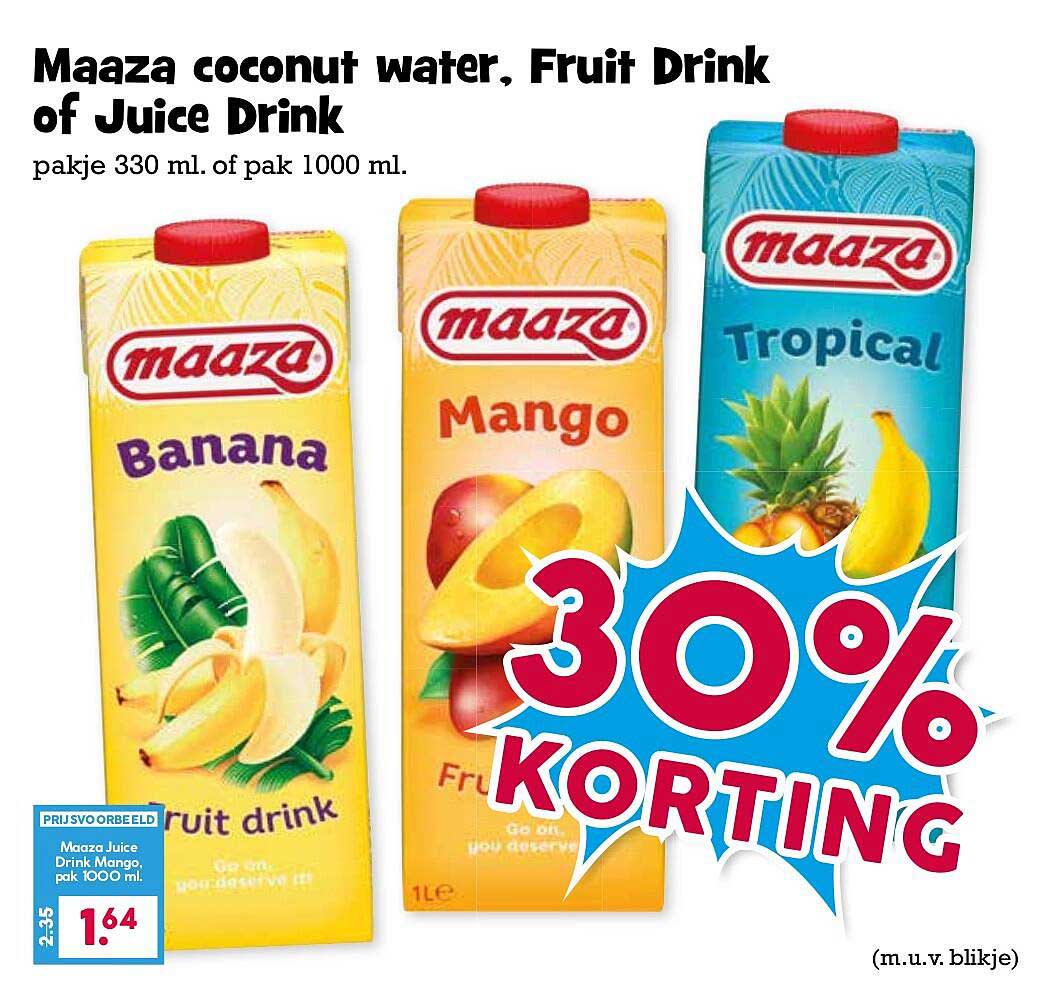 Maaza coconut water, Fruit Drink of Juice Drink 30% KORTING