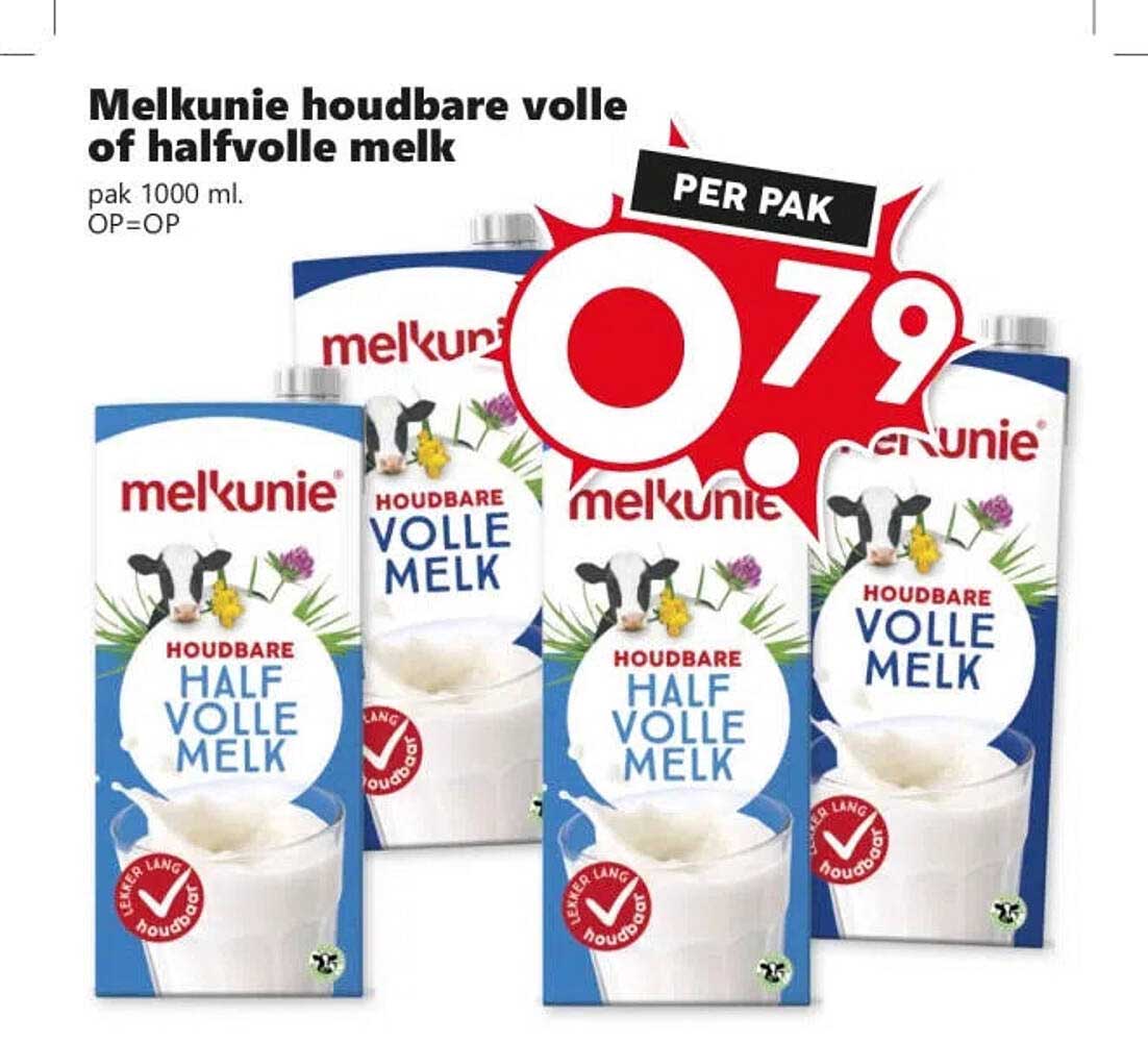 Melkunie houdbare volle of halfvolle melk