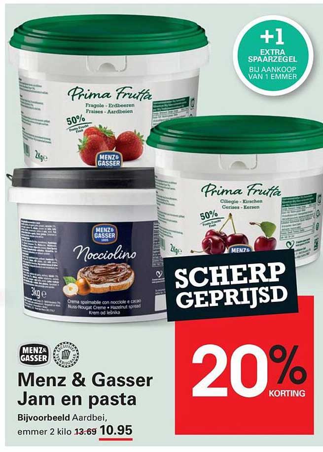 Menz & Gasser Jam en pasta 20% korting