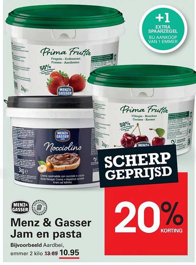 Menz & Gasser Jam en pasta 20% korting
