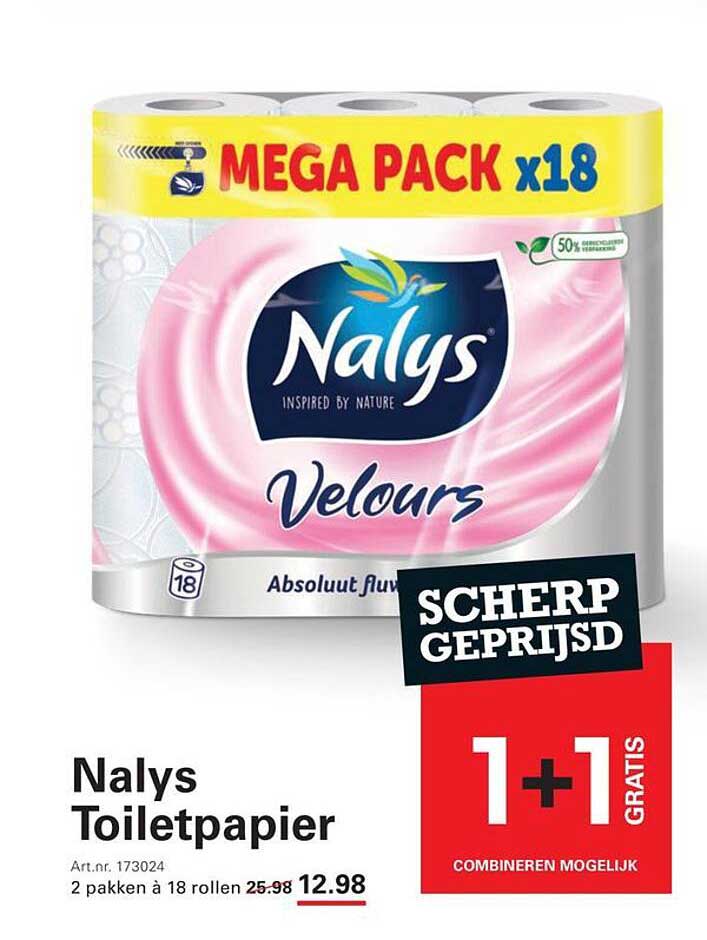 Nalys Toiletpapier 1+1 gratis