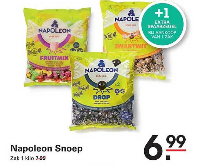 Napoleon Snoep +1 extra spaarzegel bij aankoop van 1 zak