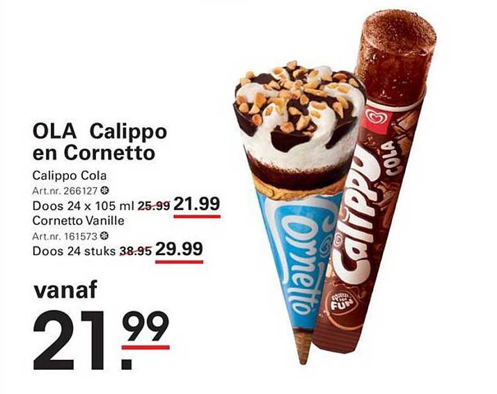 OLA Calippo en Cornetto