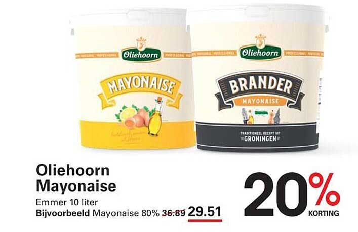 Oliehoorn Mayonaise Emmer 10 liter 20% KORTING
