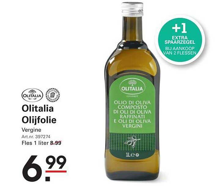 Olitalia Olijfolie Vergine +1 extra spaarzegel bij aankoop van 2 flessen