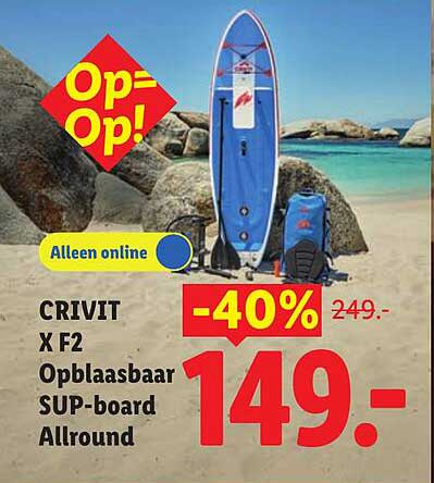 Op=Op! CRIVIT X F2 Opblaasbaar SUP-board Allround -40% Alleen online
