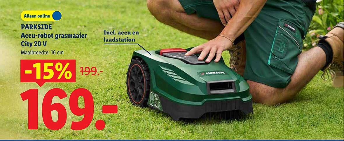 PARKSIDE Accu-robot grasmaaier City 20 V Incl. accu en laadstation -15%