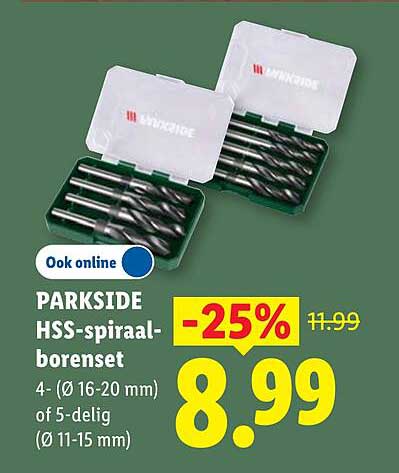 PARKSIDE HSS-spiraal-borenset -25%