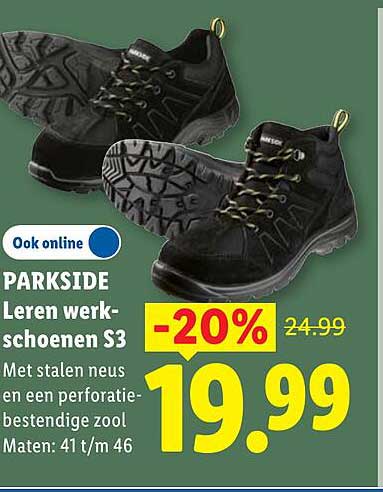 PARKSIDE Leren werk-schoenen S3