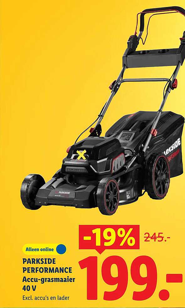 PARKSIDE PERFORMANCE Accu-grasmaaier 40 V Alleen online -19%