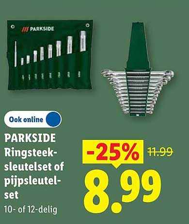 PARKSIDE Ringsteek-sleutelset of pijpsleutelset 10- of 12-delig -25%