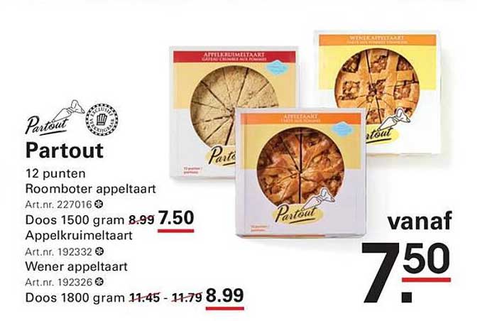 Partout 12 punten Roomboter appeltaart
