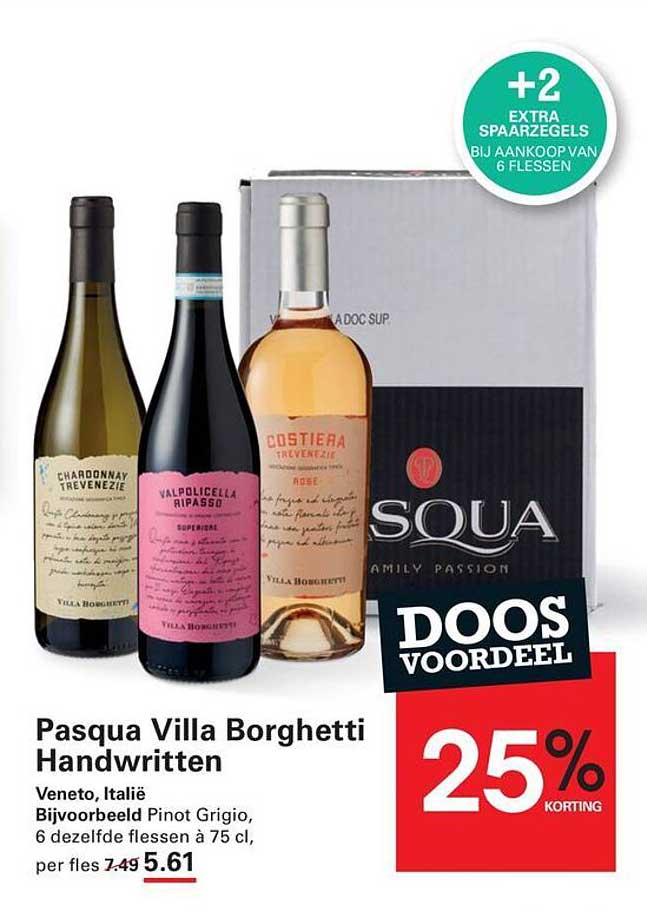 Pasqua Villa Borghetti Handwritten DOOS VOORDEEL 25% KORTING