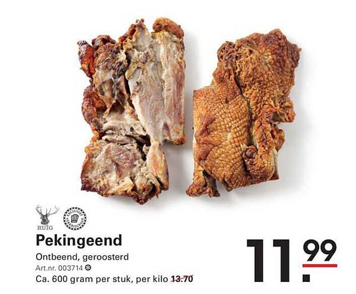 Pekingeend Ontbeend, geroosterd