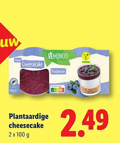 Plantaardige cheesecake