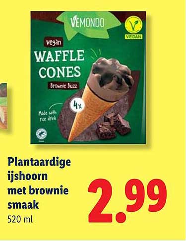 Plantaardige ijshoorn met brownie smaak 520 ml
