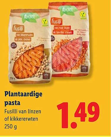 Plantaardige pasta Fusilli van linzen of kikkererwten 250 g