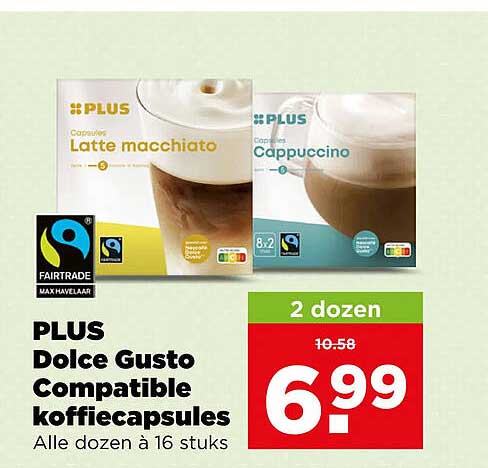 PLUS Dolce Gusto Compatible koffiecapsules Alle dozen à 16 stuks