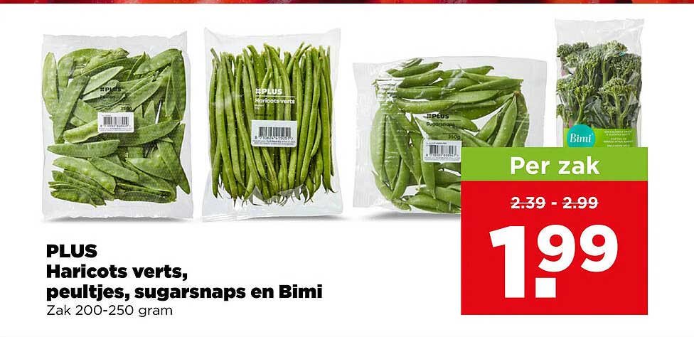 PLUS Haricots verts, peultjes, sugarsnaps en Bimi