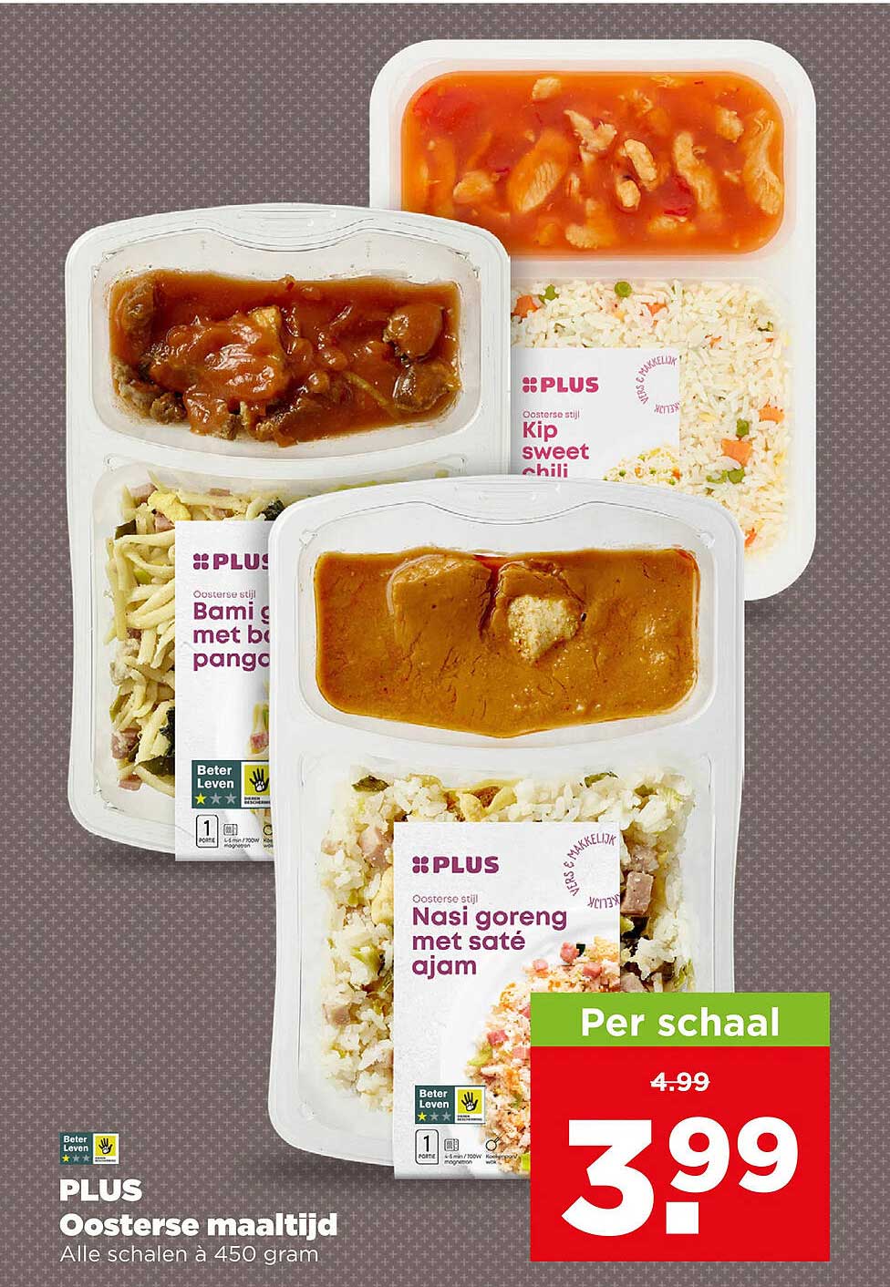 PLUS Oosterse maaltijd Alle schalen à 450 gram