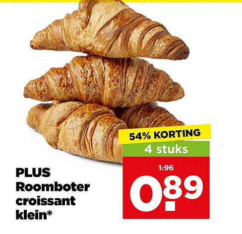 PLUS Roomboter croissant klein* 54% KORTING