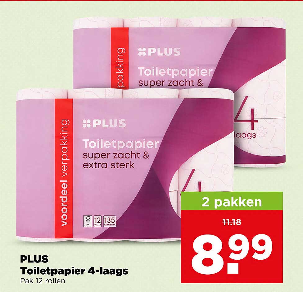 PLUS Toiletpapier 4-laags