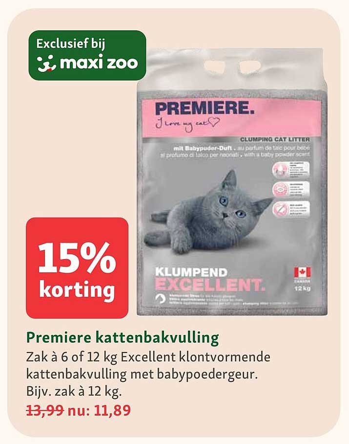 Premiere kattenbakvulling 15% korting