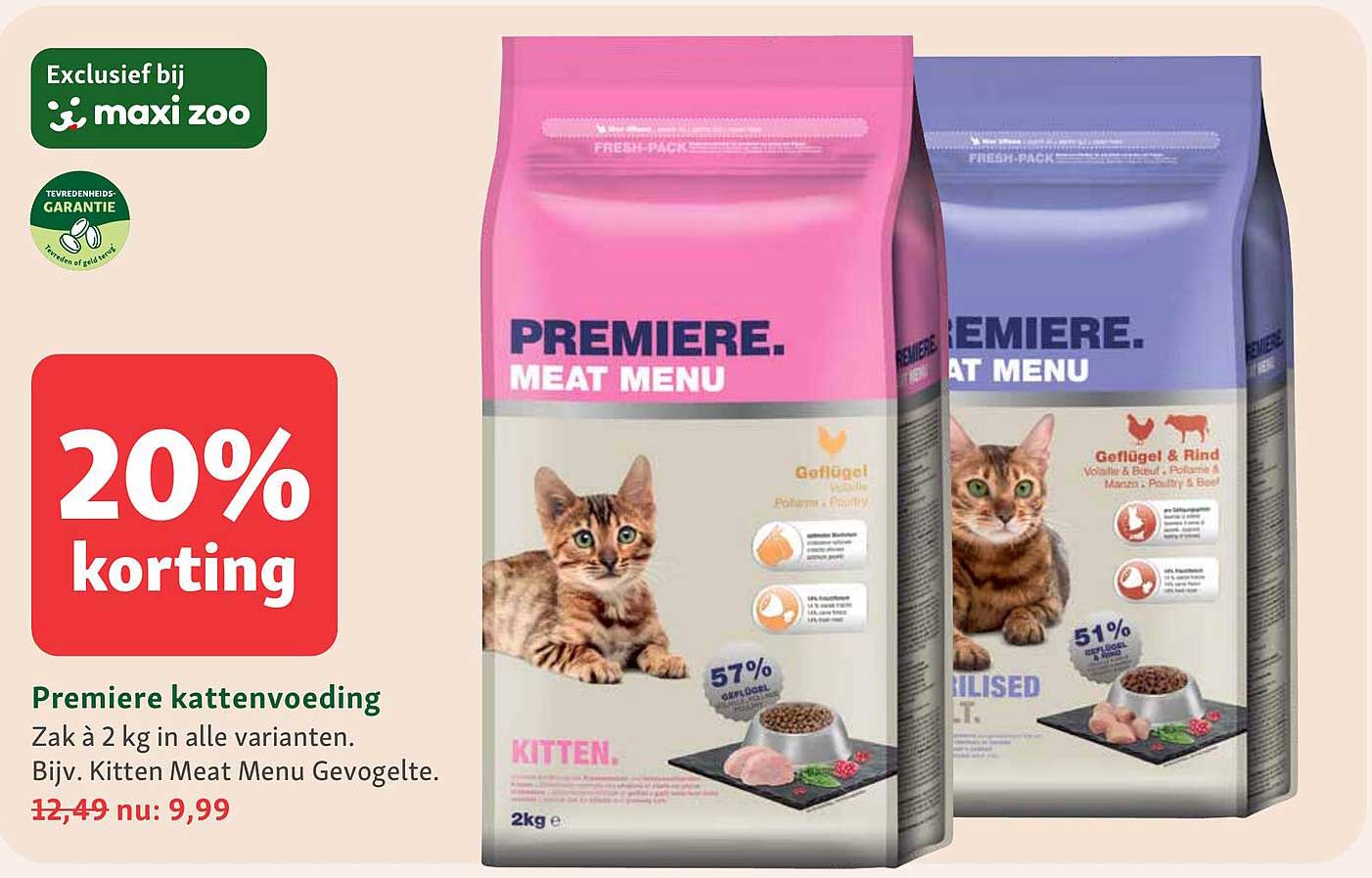 Premiere kattenvoeding 20% korting