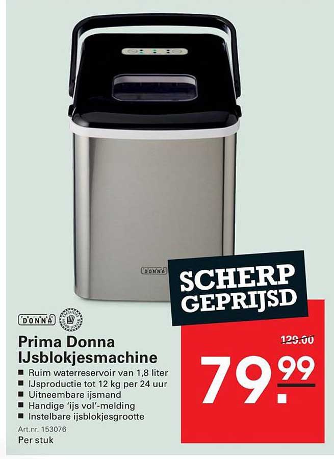 Prima Donna IJsblokjesmachine