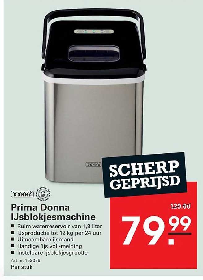 Prima Donna IJsblokjesmachine