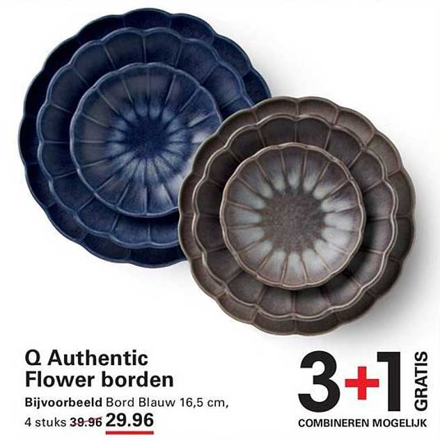 Q Authentic Flower borden 3+1 gratis combineren mogelijk