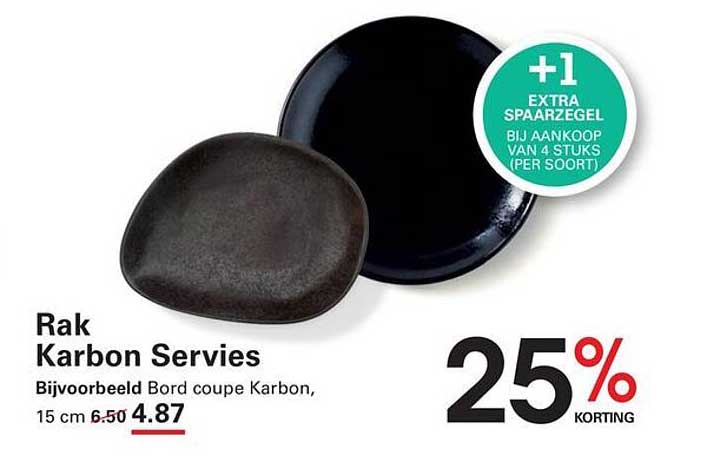 Rak Karbon Servies +1 extra spaarzegel bij aankoop van 4 stuks (per soort)