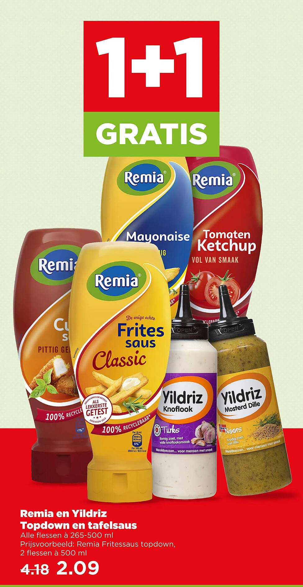 Remia en Yildriz Topdown en tafelsaus 1+1 gratis