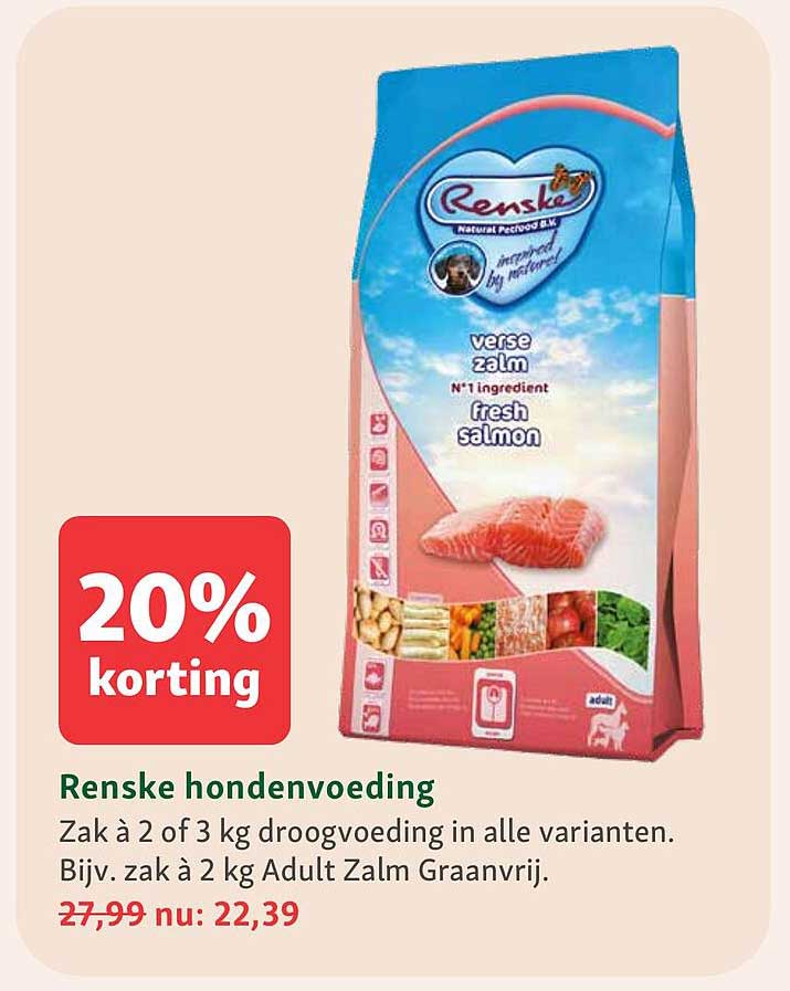 Renske hondenvoeding 20% korting