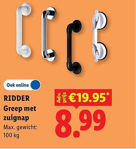 RIDDER Greep met zuignap