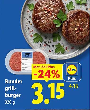 Runder grill-burger 320 g -24%