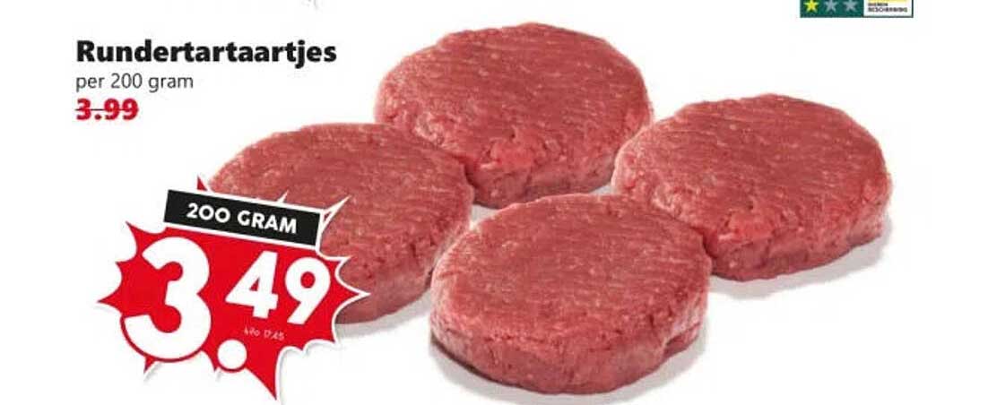 Rundertartaartjes per 200 gram
