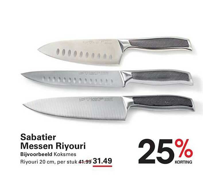 Sabatier Messen Riyouri Bijvoorbeeld Koksmes 25% KORTING