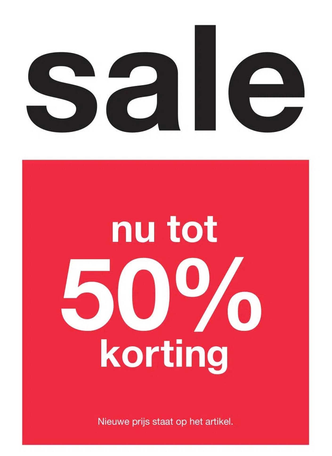 sale nu tot 50% korting