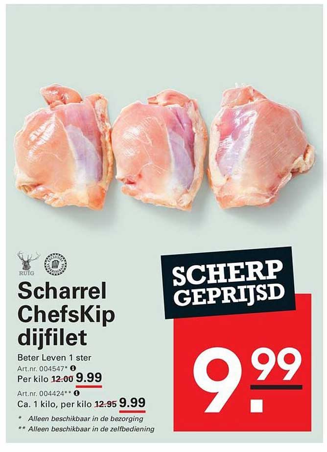 Scharrel ChefsKip dijfilet SCHERP GEPRIJSD